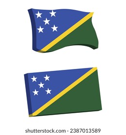 Salomon Islands Flag 3D-Form, Vektorgrafik