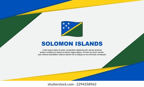 Vorlage für abstrakte Hintergrunddesigns der Salomonen-Flagge. Banner zum Unabhängigkeitstag der Salomonen Cartoon Vektorgrafik. Salomonen