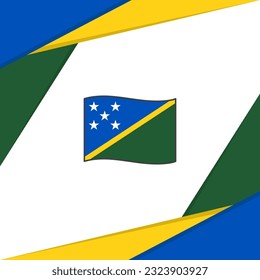 Plantilla de diseño de fondo de resumen de la bandera de las Islas Salomón. Banner en medios sociales del Día de la Independencia de las Islas Salomón. Islas Salomón