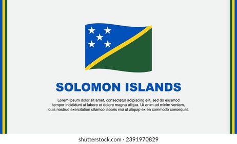 Plantilla de diseño de fondo de resumen de la bandera de las Islas Salomón. Banner del Día de la Independencia de las Islas Salomón Ilustración de vectores de medios sociales. Caricatura de las Islas Salomón