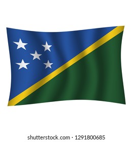 Solomon Islands flag background with cloth texture.Solomon Islands Flag vector illustration eps10. - Vector