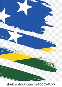 Solomon Islands flag brush paint textured isolated  on png or transparent background. vector illustration