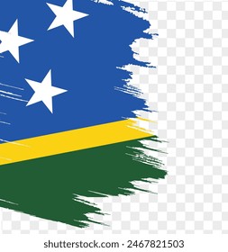 Solomon Islands flag brush paint textured isolated  on png or transparent background. vector illustration