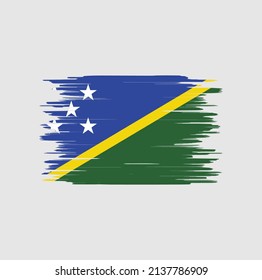 Solomon Islands Flag Brush Strokes. National Flag