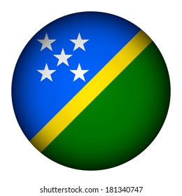 Solomon Islands flag button on a white background. Vector illustration.