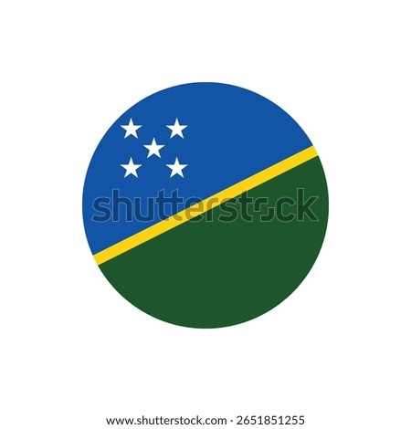 Solomon Islands Flag Button. Round Solomon Islands flag icon. Solomon Islands flag badge Vector for independence day celebration Png on transparent background.