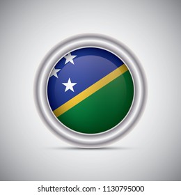 Solomon Islands flag button style. Vector image
