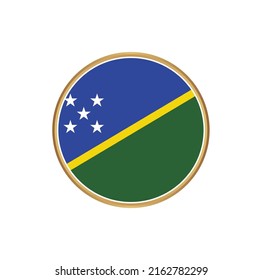 Solomon Islands Flag with Circle Frame. National Flag