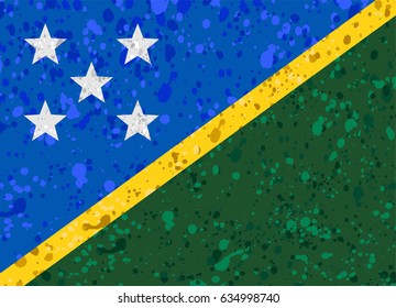 solomon islands flag grunge illustration