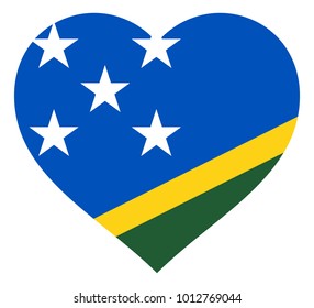 solomon Islands flag in heart vector illustration sign. Flag of solomon Islands in the shape of Heart with contrasting contour, symbol of love for his country or valentine day, patriotism.