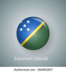 Solomon Islands flag icon circle 3d gradient isolated