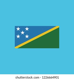 Solomon Islands flag icon in flat design. Independence day or National day holiday concept.
