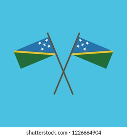 Solomon Islands flag icon in flat design. Independence day or National day holiday concept.