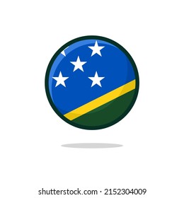 Symbol für die Flagge der Salomonen. Salomon Islands Flag-Stil einzeln auf weißem Hintergrund - Stockvektorgrafik.