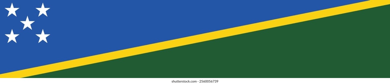 Solomon Islands flag long banner digital vector illustration