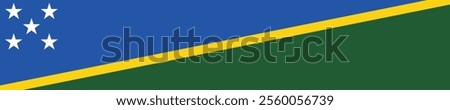 Solomon Islands flag long banner digital vector illustration