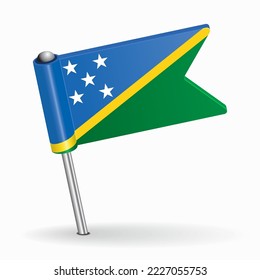 Solomon Islands flag map pointer layout. Vector illustration.
