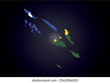 Solomon Islands flag and map vector.