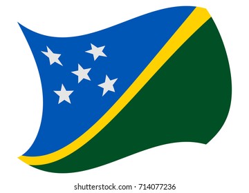 solomon islands flag moved by the wind