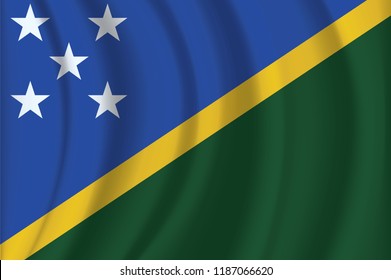 Solomon Islands flag on soft and smooth silk texture