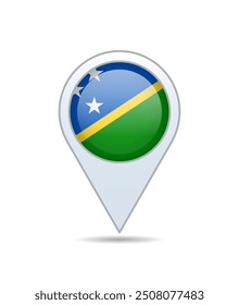 Islas Salomón - bandera pin para mapa. Ilustración vectorial.