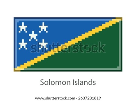 Solomon islands flag. Pixel art style (vector).