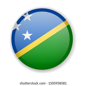 Solomon Islands flag. Round bright Icon. Vector Illustration