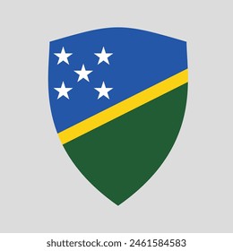 Solomon Islands Flag in Shield Shape