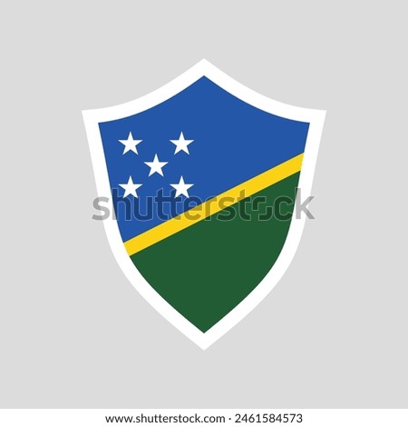 Solomon Islands Flag in Shield Shape