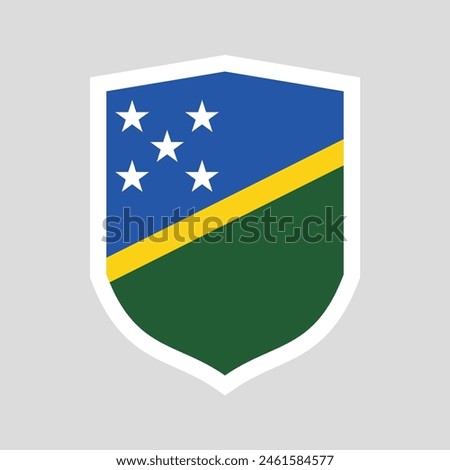 Solomon Islands Flag in Shield Shape