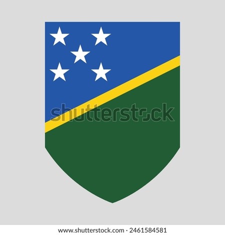 Solomon Islands Flag in Shield Shape