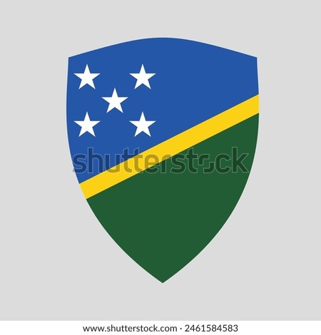 Solomon Islands Flag in Shield Shape