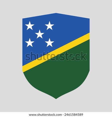 Solomon Islands Flag in Shield Shape