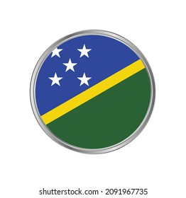 Bandera de las Islas Salomón con diseño vectorial de marco plateado