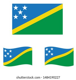 Solomon Islands flag. Simple vector. National flag of Solomon Islands