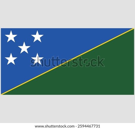 Solomon Islands Flag Vector Design , Solomon Islands Country Flag