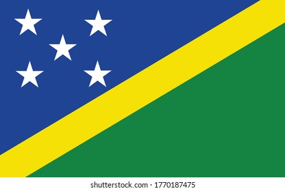 Salomonen Fahne Vektorgrafik. Reflektieren Sie die Flagge des Solomon Islander. Die Nationalflagge der Salomonen ist ein Symbol für Freiheit, Patriotismus und Unabhängigkeit.