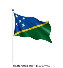 Solomon Islands flag, vector illustration on a white background