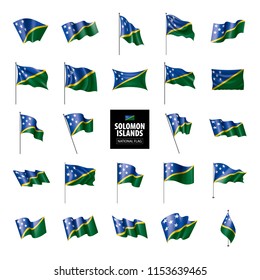 Solomon Islands flag, vector illustration on a white background