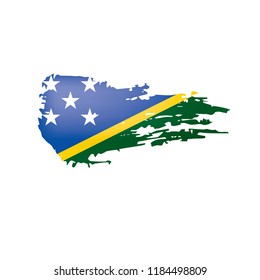 Solomon Islands flag, vector illustration on a white background.