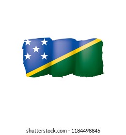 Solomon Islands flag, vector illustration on a white background.