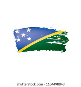Solomon Islands flag, vector illustration on a white background.