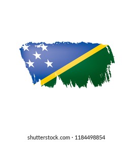 Solomon Islands flag, vector illustration on a white background.