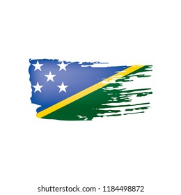 Solomon Islands flag, vector illustration on a white background.