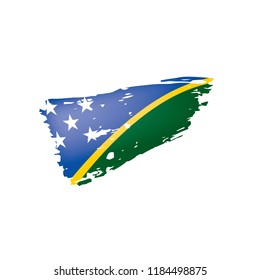 Solomon Islands flag, vector illustration on a white background.