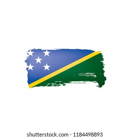 Solomon Islands flag, vector illustration on a white background.