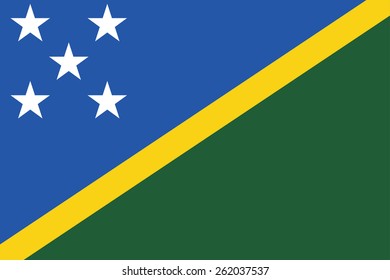 Solomon Islands Flag  Vector Illustration