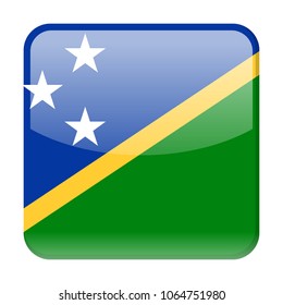 Solomon Islands Flag Vector Square Icon - Illustration