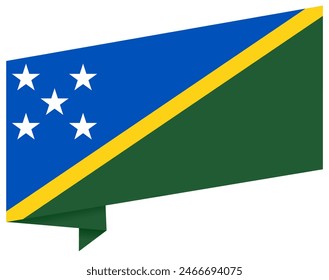 Onda de bandera de las Islas Salomón aislada en png o Ilustración vectorial de fondo transparente.