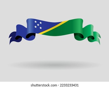 Solomon Islands flag wavy abstract background. Vector illustration.